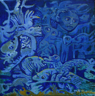 ALKES Huile sur toile 20x20 cm