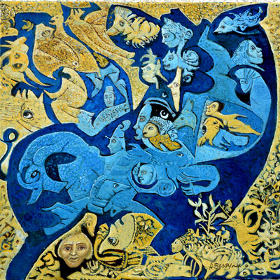 LYNCIS Huile sur toile 40x40 cm