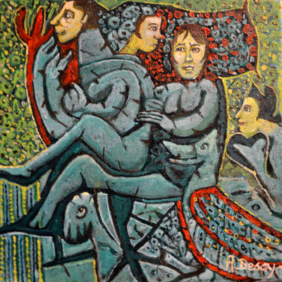 CELIENO Huile sur toile 20x20 cm
