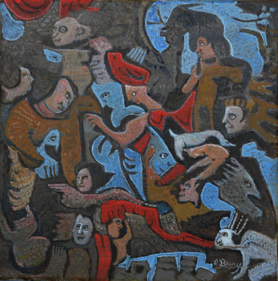 UKIO Huile sur toile 30x30 cm