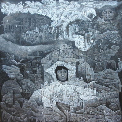 CEPHEE Huile sur toile 150x150 cm