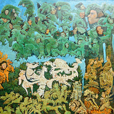 BELGEMIR Huile sur toile 80x80 cm