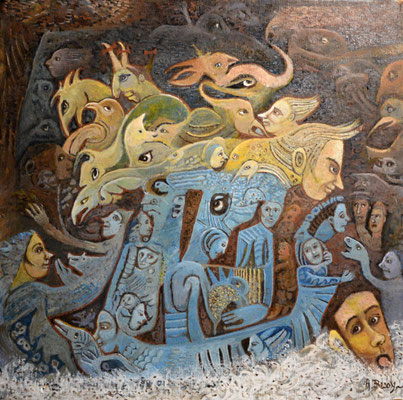 ASPERODE Huile sur toile 50x50 cm