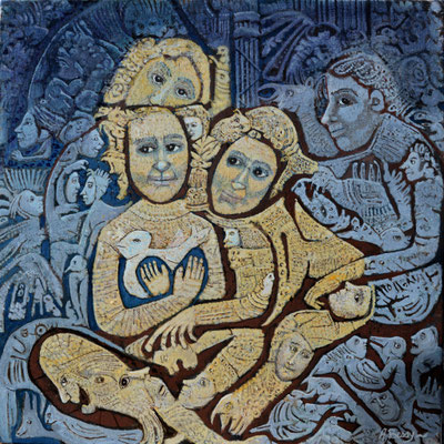 PANDIA Huile sur toile 50x50 cm