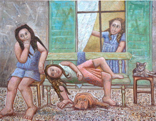 LES DEUX SOEURS 81X65 cm