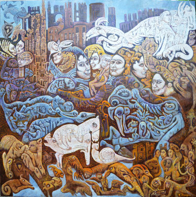 COPERNICUS Huile sur toile 150x150 cm