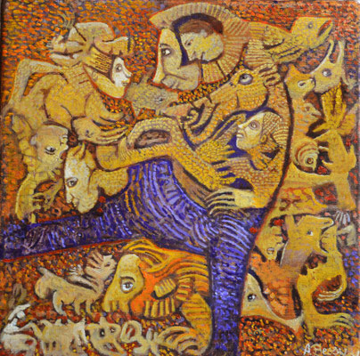 ANTARA Huile sur toile 30x30 cm