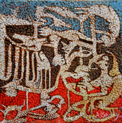 CEIBO Huile sur toile 20x20 cm