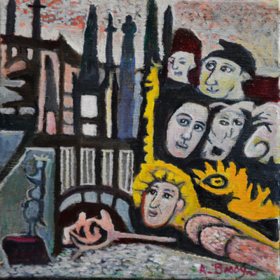 GACRUX Huile sur toile 20x20 cm