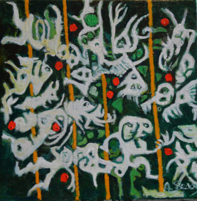 FANG 20X20 Huile sur toile