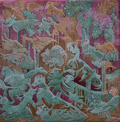 MERIDIANA Huile sur toile 40x40 cm