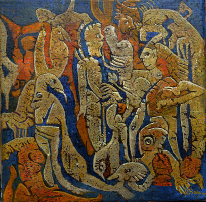 ORBITAR Huile sur toile 30x30 cm