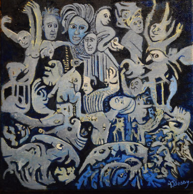 DZIBAN Huile sur toile 30x30 cm