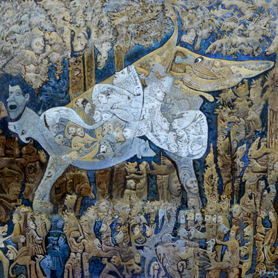 ELGEBAR Huile sur toile 100x100cm