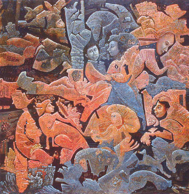 PARIEMALE Huile sur toile 50x50 cm