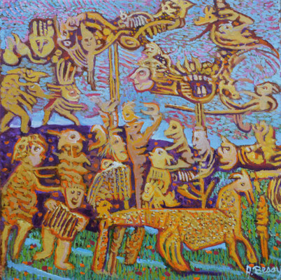 AIOLOS Huile sur toile 30x30 cm