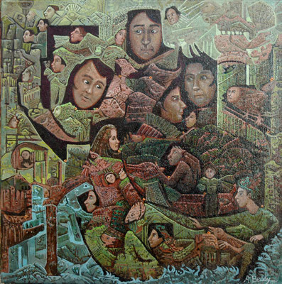 ATIK Huile sur toile 40x40 cm