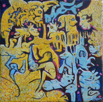 WASAT Huile sur toile 20c20 cm