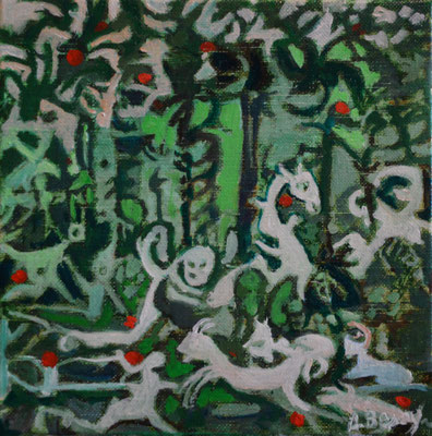 buna Huile sur toile 20x20