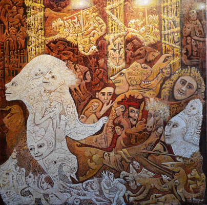 TYTHON Huile sur toile 100x100 cm