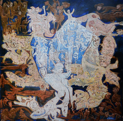 alrescha huile sur toile 100x100 cm