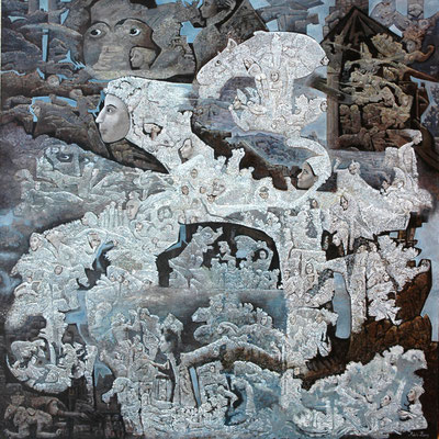 KORNEPHOROS Huile sur toile 150x150 cm
