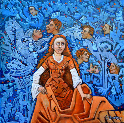 ISONOE Huile sur toile 40x40 cm