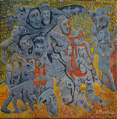 TALUS Huile sur toile 30x30 cm