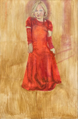 Red Dress, Acrylic on canvas, 100 x 150 cm, Available at Deer Daddy Gallery, 2750,-