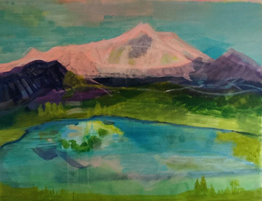 Etna and the miracle in the water, Acrylic on canvast, 180 x 140 cm, Available at Deer Daddy Gallery, 3500,-