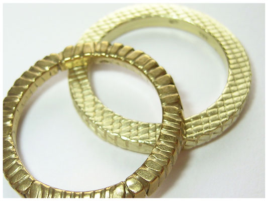 Strukturring, Silber, Gelbgold, Rotgold, Weißgold