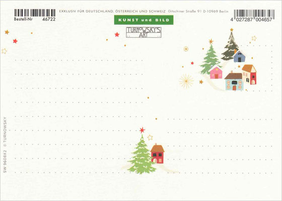 Tannen Weihnachtsgrüße Postkarte Rückseite