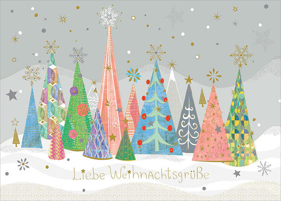 Tannen Liebe Weihnachtsgrüße Postkarte