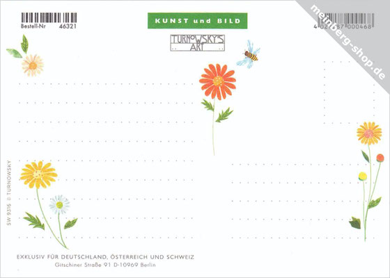 Blumen und Bienen Postkarte Rückseite
