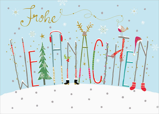 Frohe Weihnachten Schrift Postkarte