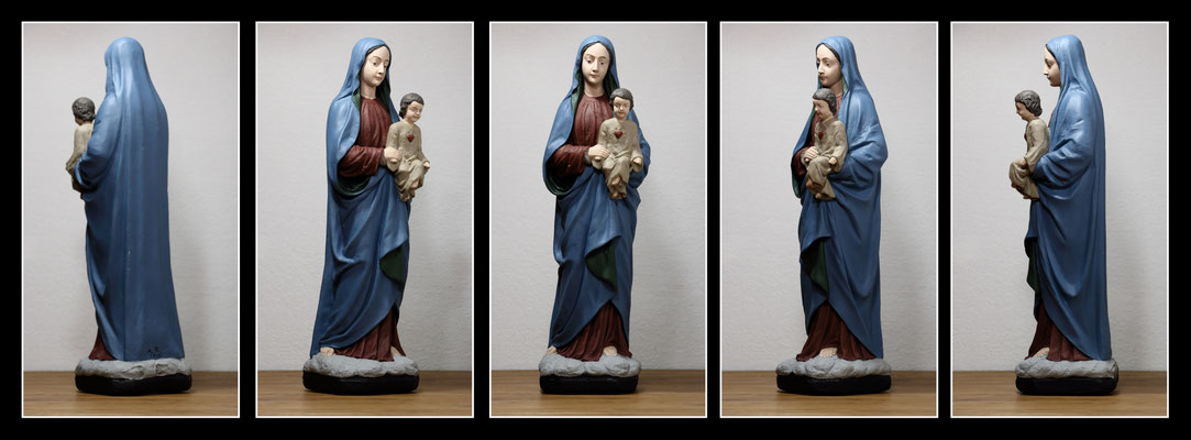 Restaurierte Madonna - 15x15x50cm - Gipsguss von 1915 