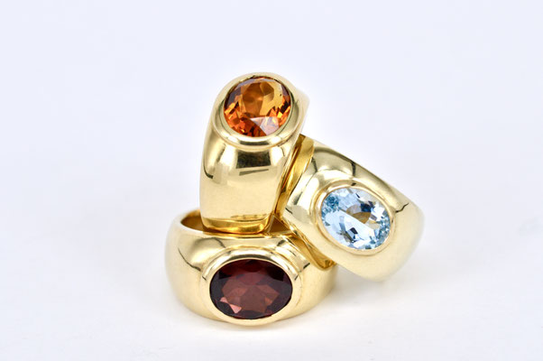 Gold Bandringe Edelsteine