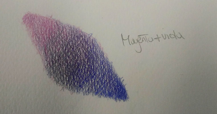 tonalità in con tre passaggi:  rosso magenta e blu primario