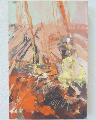 in den Wäldern / in the woods · Acryl auf Holz ·  20 x 35 cm · 2022