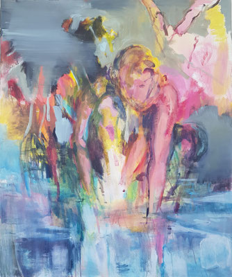 mit Behutsamkeit / with gentleness · Acryl auf Leinwand · 100 x 120 cm · 2022