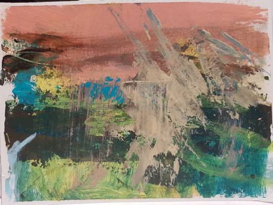Anlandung 03 · Acryl auf Papier · 21 x 14,8 cm · 2023