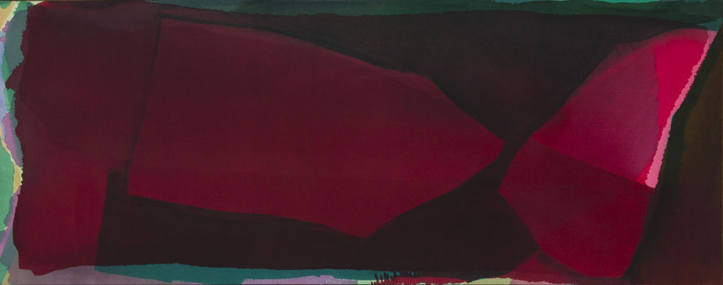 Gottfried Mairwöger, Sergeant Drive, Öl auf Leinen, 1981, 105 x 266,5 cm - Privatsammlung