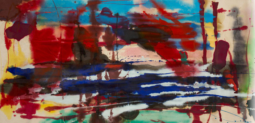 Gottfried Mairwöger, Ohne Titel, Öl auf Leinen, 132 x 270 cm - verfügbar