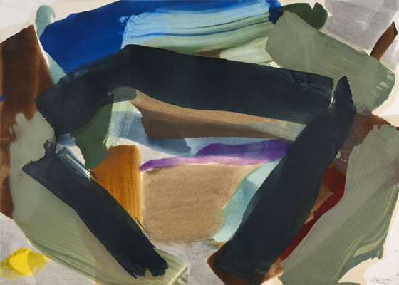 Gottfried Mairwöger, Paramo, 1982, Öl auf Papier, 62,5 x 88 cm - Privatsammlung