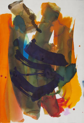 Gottfried Mairwöger, Ohne Titel, Aquarell auf Papier, 72,5 x 50 cm - Privatsammlung