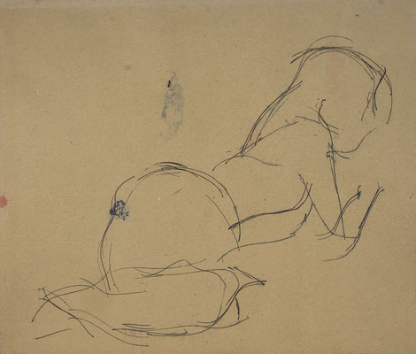 Gottfried Mairwöger, Ohne Titel (Akt Bali), Filzstift auf Papier, 66,7 x 77,5 cm - Privatsammlung