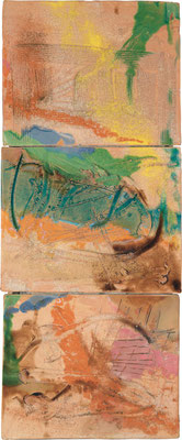  Gottfried Mairwöger, Ohne Titel (dreiteilig), 1986, glasierte Tonkeramik, je 32 x 40 cm - Privatsammlung