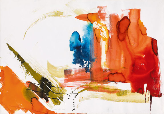 Gottfried Mairwöger, Ohne Titel, 1988, Öl auf Papier, 69 x 99cm - Privatsammlung