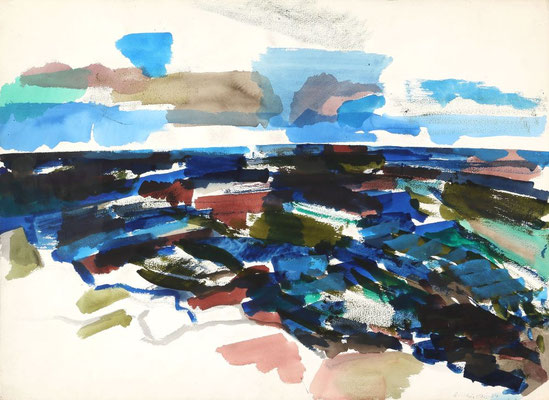 Gottfried Mairwöger, Mallorca, 1984, Gouache auf Papier, 56,5 x 76,5 cm - die KUNSTSAMMLUNG des Landes OÖ