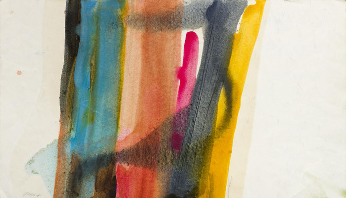 Gottfried Mairwöger, Sonnenblume, 1975, Öl auf Papier, 35 x 62 cm - Privatsammlung